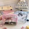The best-selling Sanrio cartoon transparent makeup bag has a large capacity and a high level of appearance. It is a cute and portable travel storage bag by Kuromi details Picture
